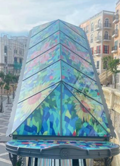 Verres décoratifs d'art Peinture paysagère personnalisée sur verre 5 mm 6 mm 8 mm 10 mm 15 mm Verres de porte décoratifs pour immeuble de bureaux