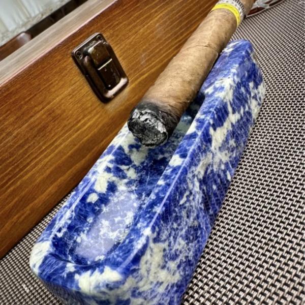 Brazil Bolivian Blue Marble Cigar Ashtray Polished Surface Finished With Elegant Design