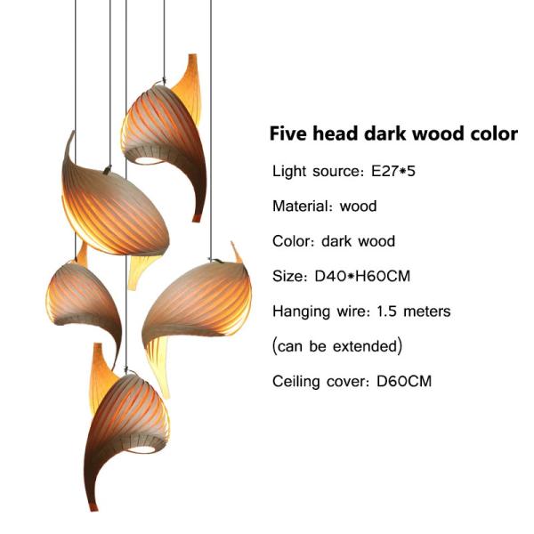 Veneer pendant light Nordic wooden hanging lamp replica design lamp(WH-AP-545)