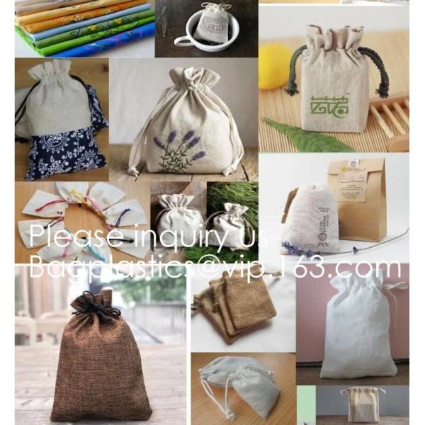 Candy Gift Pouch Bags with String Birthday Wedding Party Gift Jewlery Pouches Party Favor Jute Gift Bags Brown with Whit