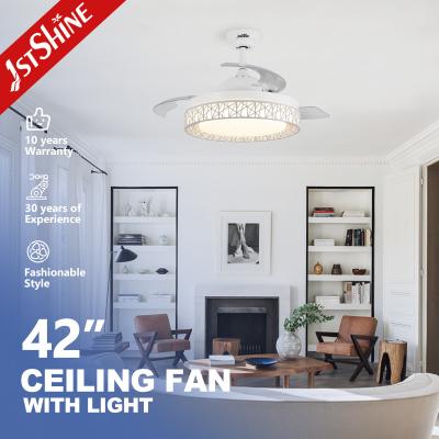 3 velocidades 42 polegadas retrátil ventilador de teto luz com Bluetooth alto-falante