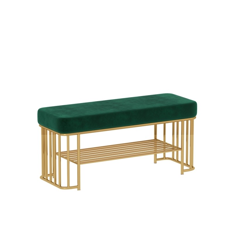 Metal Living Room Furniture Sofa Ottoman and Velvet Stools for Shoe Organization