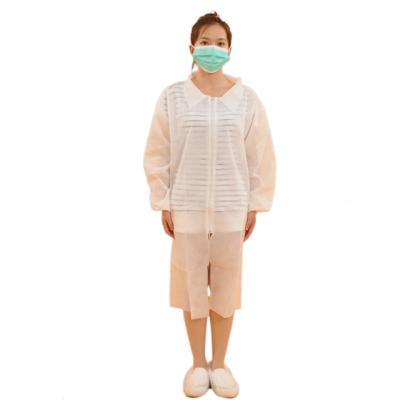 Breathable Disposable White Lab Coats , Non Woven Disposable Apron With Long Sleeves