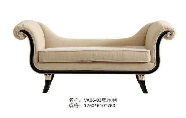 Custom made European design Long bench furniture by Fabric upholstered with Sliver painting legs