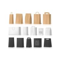 Sacs en papier imprimé sur mesure brun Forme élégante pour le café et le thé