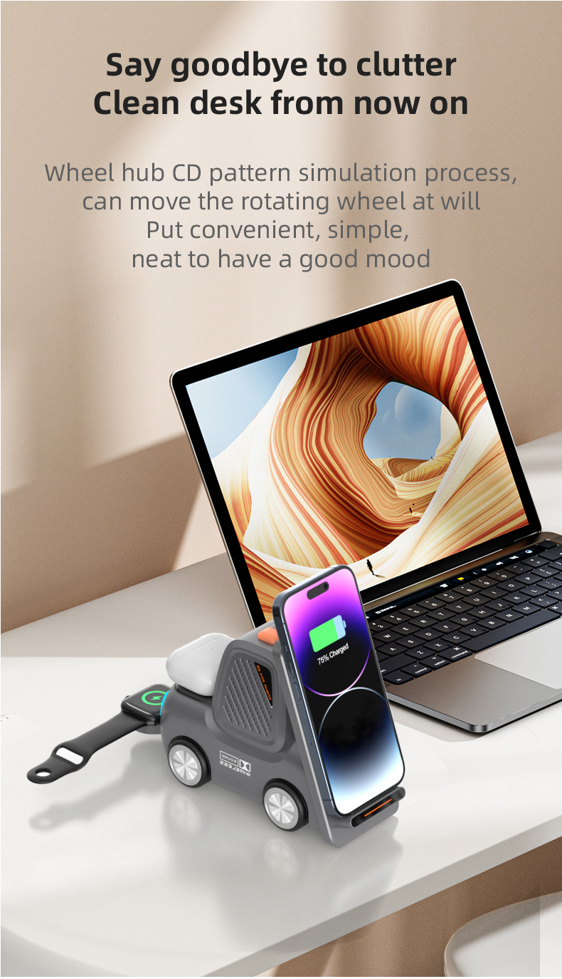 USB-C Input Interface Fast Charge Wireless Charging Pad All-in-one Charger Compatible with Multiple Devices Power Delivery