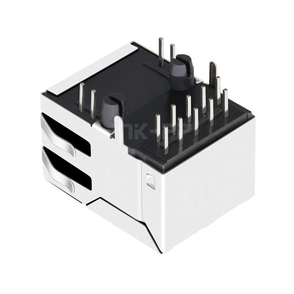 LPJ16668AENL Jack RJ45 de porta única com 10/100 Base-T Magnéticos integrados para PoE + Aplicação Tab UP Verde / Amarelo LED
