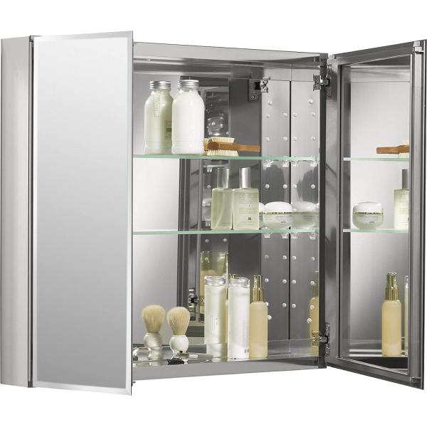 Frameless Aluminum Storage Cabinet Aluminium Bathroom Cabinet Double Doors
