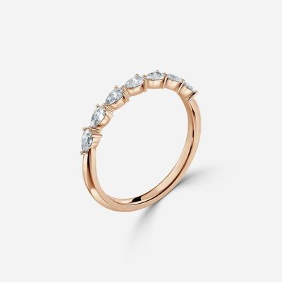 Lab Diamond Wedding Band VVS Clarity HPHT Pear Cut Lab Grown Diamond Ring