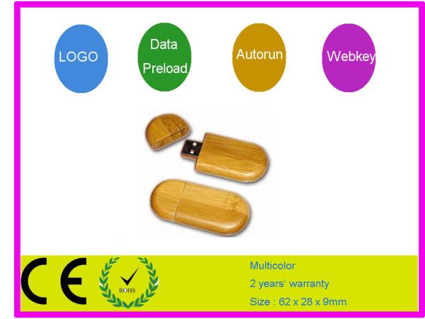 capacidad grande AT-101Q de memoria USB de madera