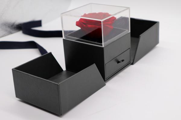 Preserved Flowers In Box Single red rose eternal flower with gift box Valentine's Day gift