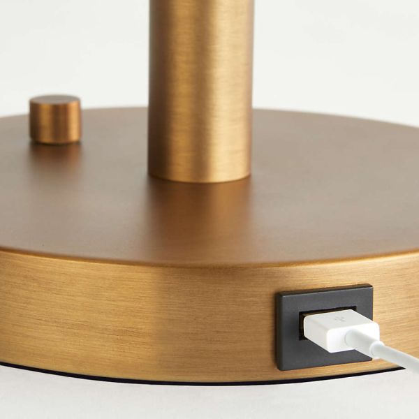 Yihao Wholesale Brass Body Table Lamp with Linen Shade and 2700K Warm White LED Light