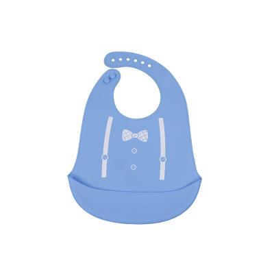Food Grade Feeding Bib Waterproof Silicone Bibs Customized For Baby