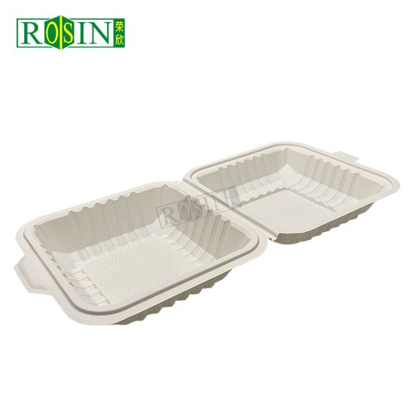 Biodegradable Cornstarch Takeaway Clamshell Boxes Disposable Eco Friendly Food Containers for Lunches and Snacks