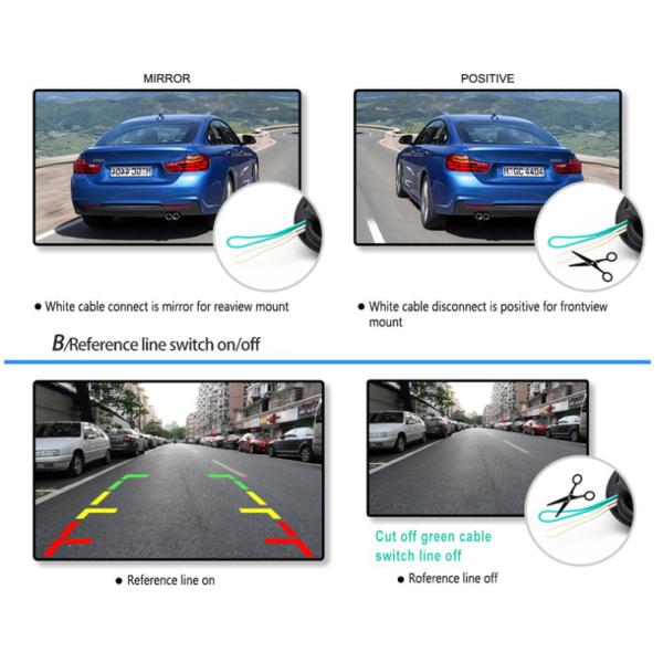 Small Car Reversing Hidden Camera CMOS 480 TV Lines Resolution Wide Angle