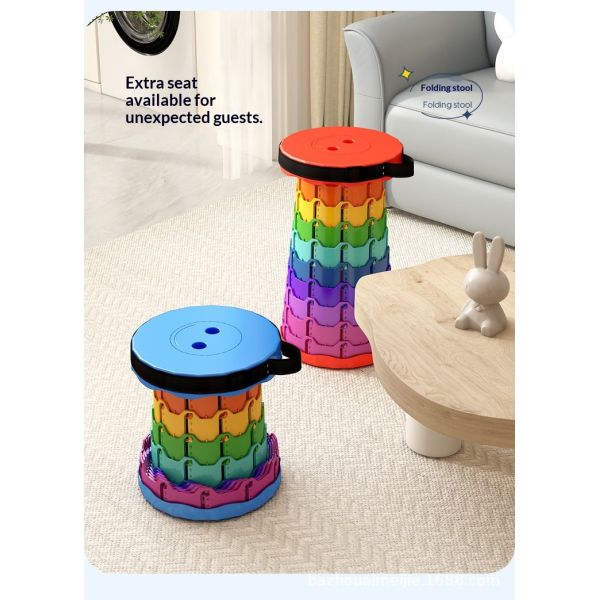 Modern Outdoor Plastic Folding Portable Collapsible Retractable Stool Thickened PP Material Camping Picnic Telescopic Chair