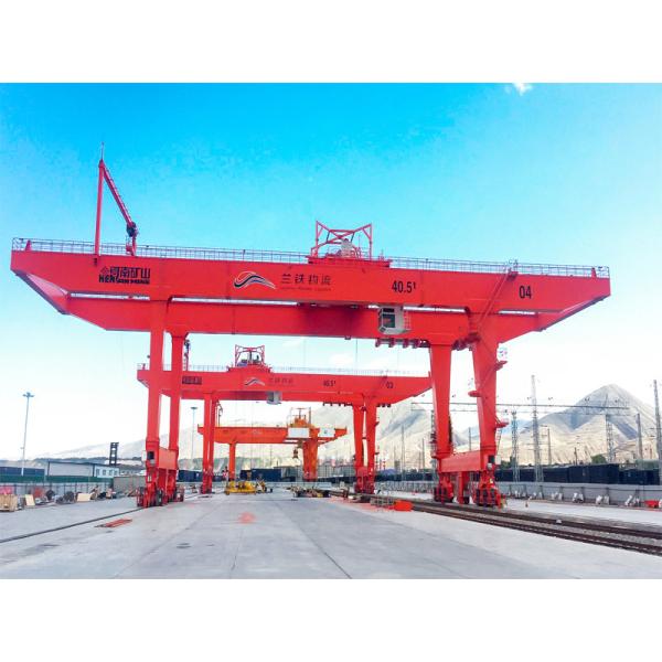 Container Unloading Gantry Crane with Main And Aux Hook 45.5tons 32m for Port Using