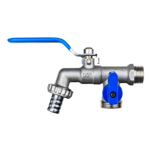 1/2Inch Washing Machine Hose Bib Cock With Double Nozzle PN16 1/2*3/4*3/4
