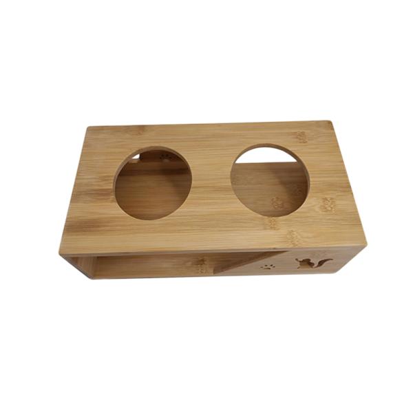 Одноуровневый натуральный бамбуковый кормильник для защиты шейного позвоночника животного