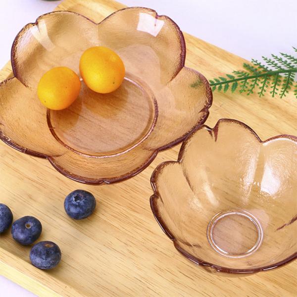 Creative Pink Cherry Blossom Glass Fruit Salad Plate