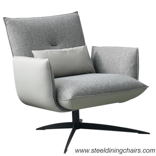 Stitched Lounge Black Iron 44CM 78cm Metal And Fabric Dining Chairs