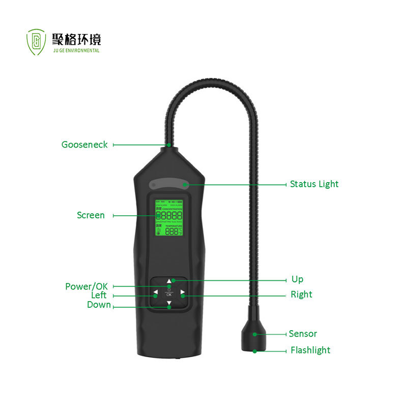 Portable Gas Detector Natural Gas Methane 0-10000PPM Range, Catalytic Combustion Principle, and LCD Display for Natural Gas Methane Inspection