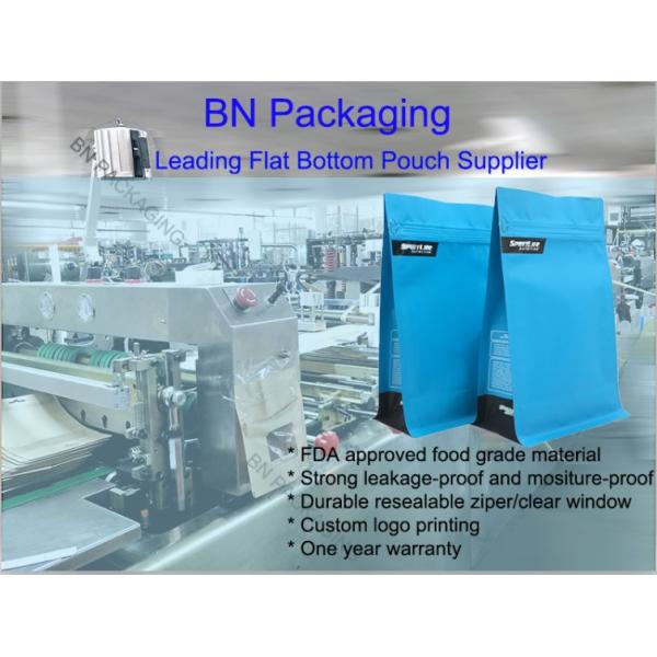 Food Grade Square Bottom Food Packaging Bags Plastic Bags Food Bag For Protein Powder