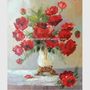 De paleta da faca da pintura a óleo lona floral moderna da vida ainda para a