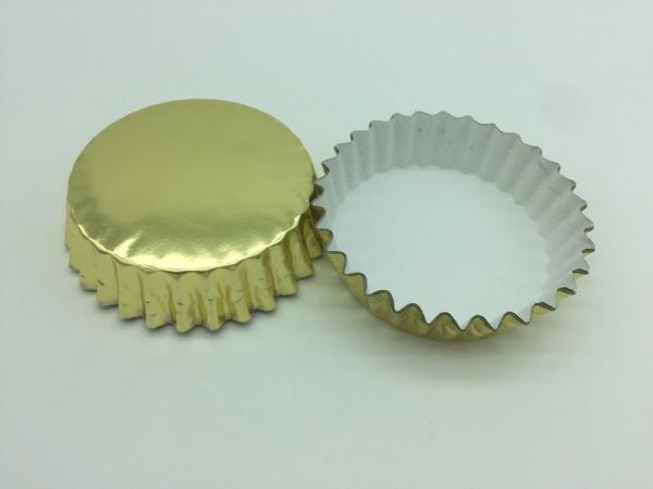 40GSM Aluminum Baking Cups , Gold Foil Mini Cupcake Liners / Holders / Wrappers