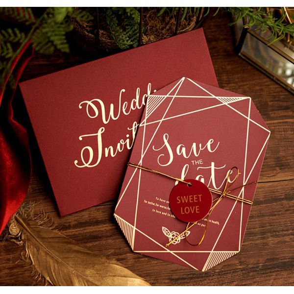 Luxury Red Wedding Gift Card Envelopes 5x7 4x6 with Folding Invitations