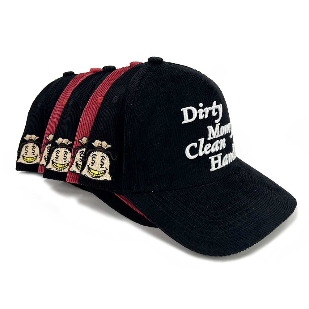 Custom Baseball Caps 3D Puff Embroidery Logo Sport 5 Panel Corduroy Design
