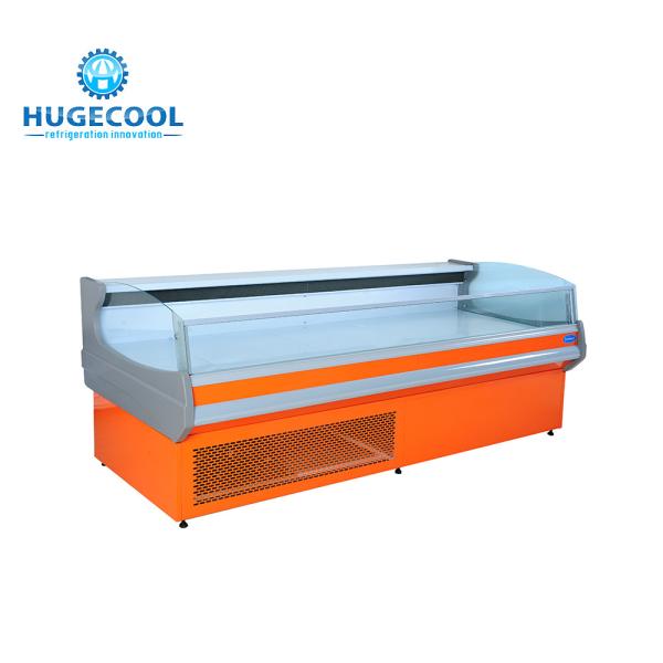 Refrigeradores comerciais da exposição do supermercado, armário de exposição refrigerado com a porta de vidro dobro