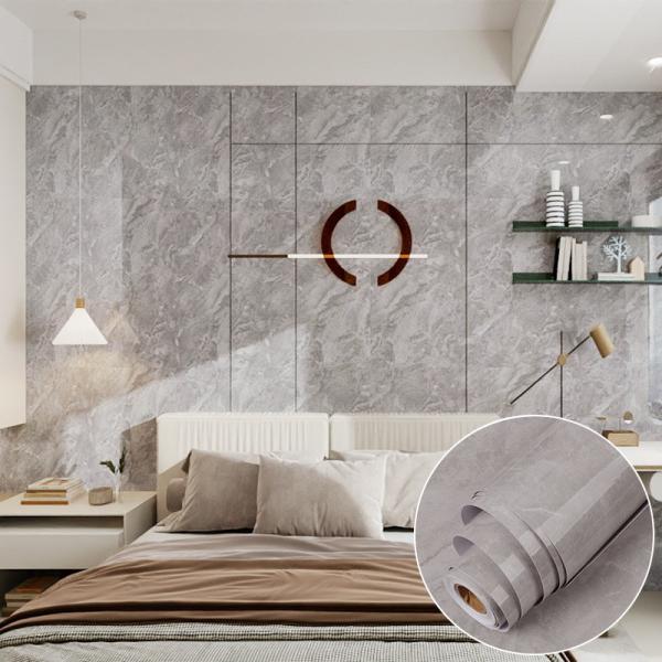 Waterproof 3D Marble Effect Wallpaper Grey 50m Wallpaper That Looks Like Marble