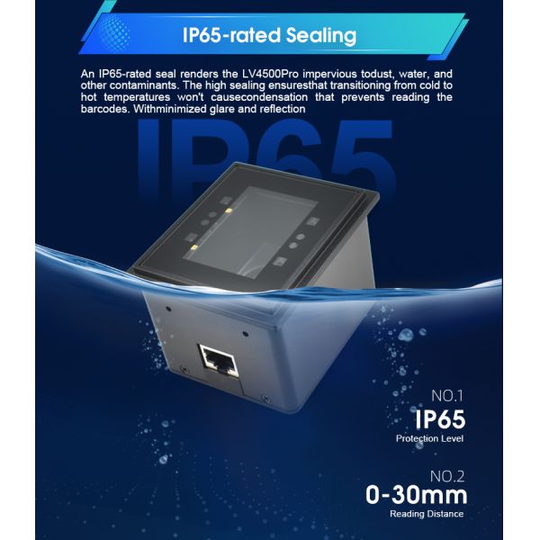 IP65 Rated LV4500 Pro - Rugged Industrial Fixed Mount Scanner