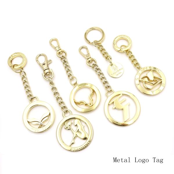 Brushed Anti Brass Flower Shape Metal Logo Tag Zinc Alloy Tags For Handbags Hardware Accessories