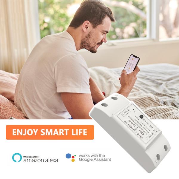 CE FCC 15A 300 Watt Tuya Smart Switch For Wifi Bulb White