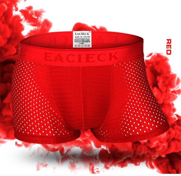3xl Classic Mens Boxer Shorts Plus Size Mid Waisted Ultra Thin Ice Fiber Mesh Underwear Panties