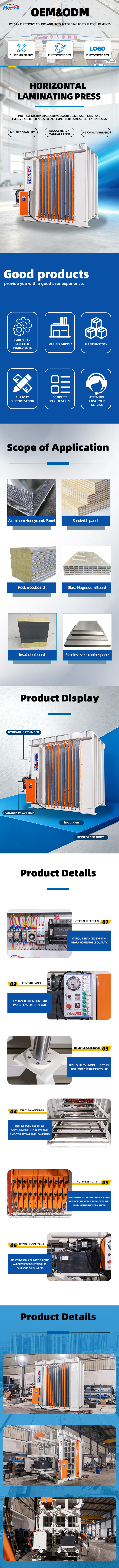 10-Layer Horizontal Laminating Press with 200T Maximum Pressure for Composite Panel Production