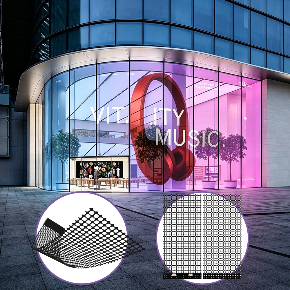 Wholesale 500x1000mm Transparent Holographic Film LED Screen High Transparency 3D Holographic Display for Storefront