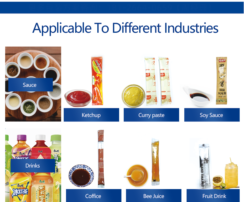 High Speed Honey Ketchup Tomato Sauce Paste Sachet Automatic Packing Machine Back Sealing Liquid Packing Machine Automatic Filling Machine CE Servo Drive Liquid Packaging Machine