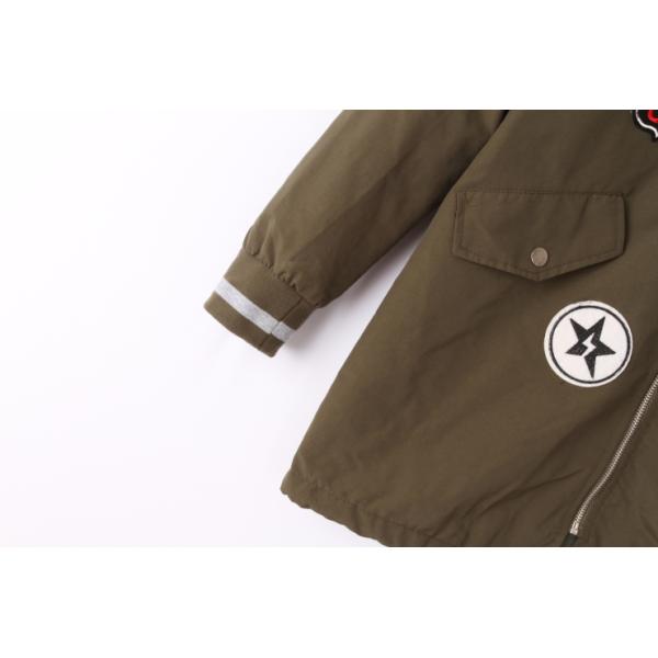 Matel Zipper Rib Cuff Longline Parka Coat Womens 69% Rayon 27% Nylon