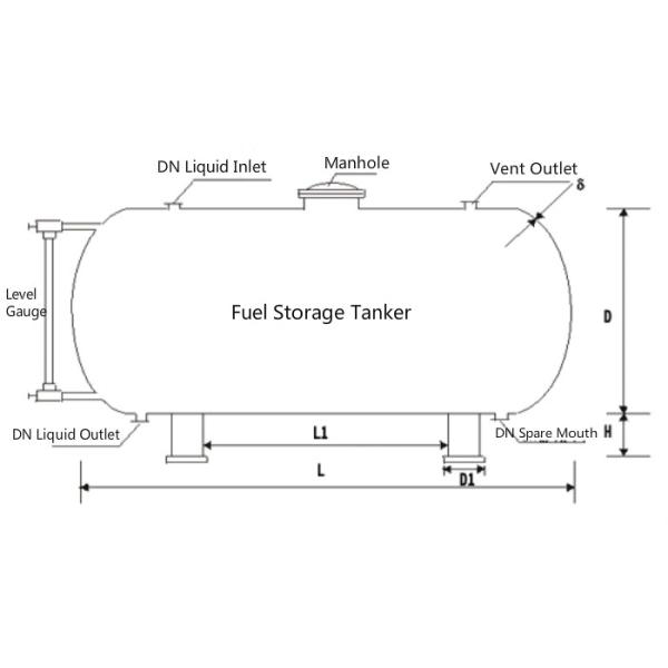 5 Кбм бак для хранения топлива 5 тонн, топливозаправщик хранения парафина керосина 5000кг