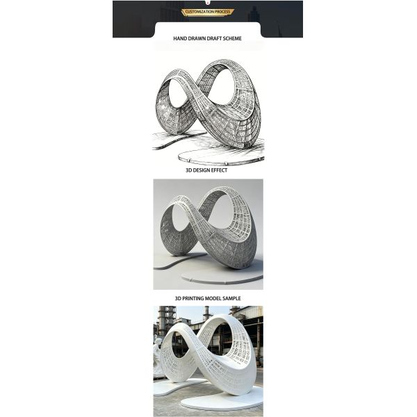 Large Outdoor Stainless Steel Sculpture Lighting Sculpture