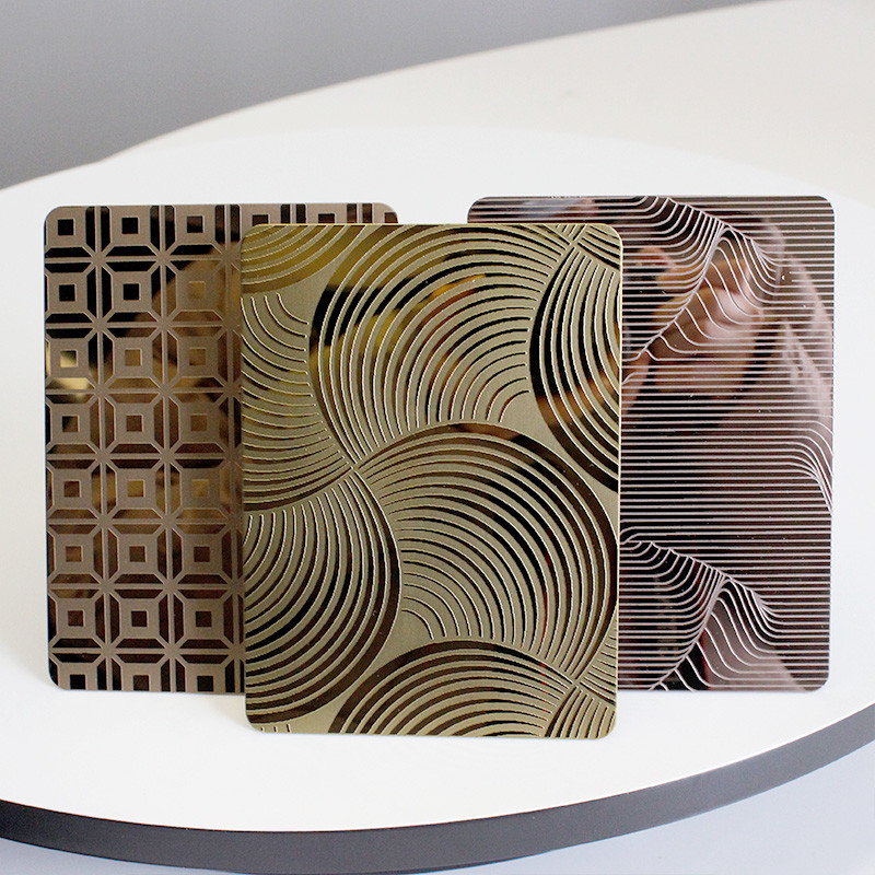 Mirror Etched Stainless Steel Sheet SS Decoration plate 2000mm Width