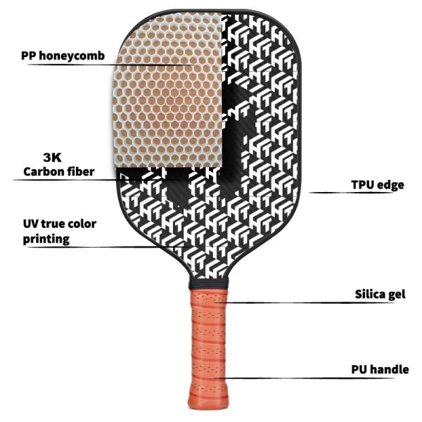 3K Carbon Fiber Pickleball Paddle With Honeycomb Core USAPA Approved
