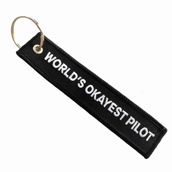 Serre-clés de pilote brodée sur mesure - Cadeau de voyage en polyester durable avec anneau métallique.