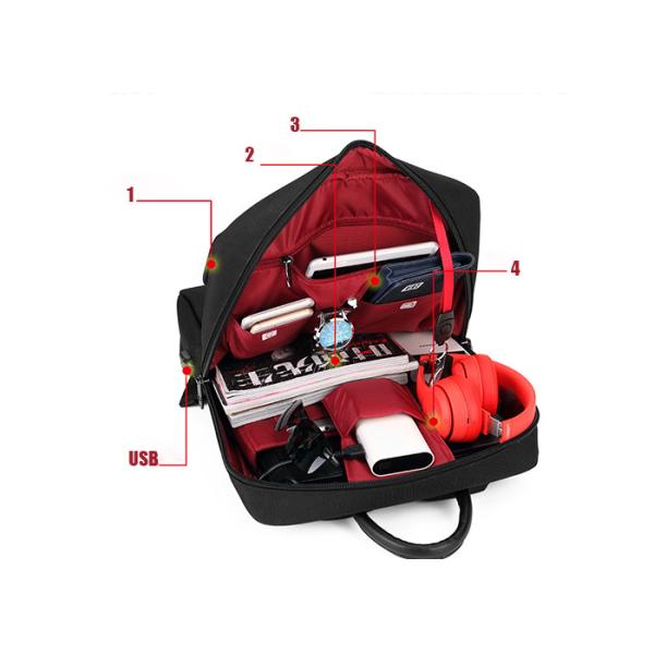 Business Large Capacity USB Laptop Backpack Bag , Anti Theft Backpack With USB Charger , Travel Backpack