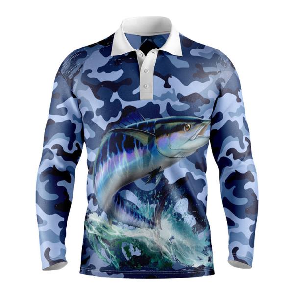 Multiscene Fishing Tournament Jerseys Long Sleeve Polo Washable