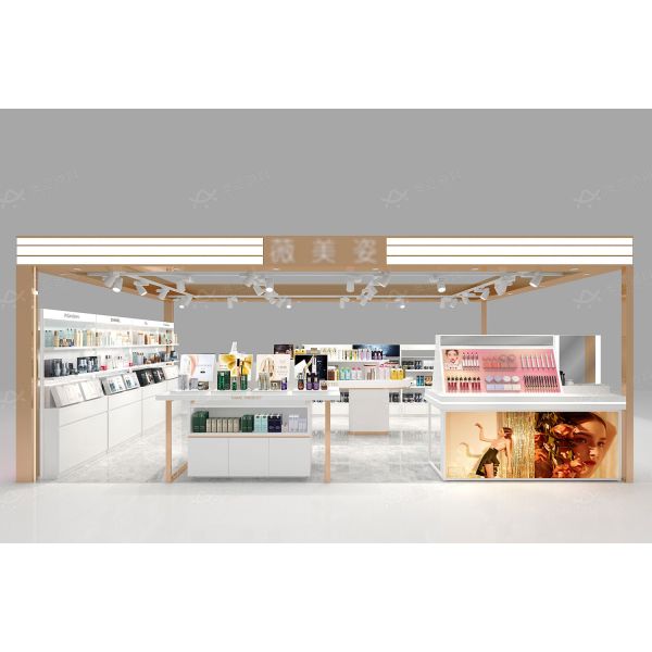 BKC032 Customized Cosmetic Showcase Design Kiosk Perfume Shop Design for Center Display Rack for Beauty