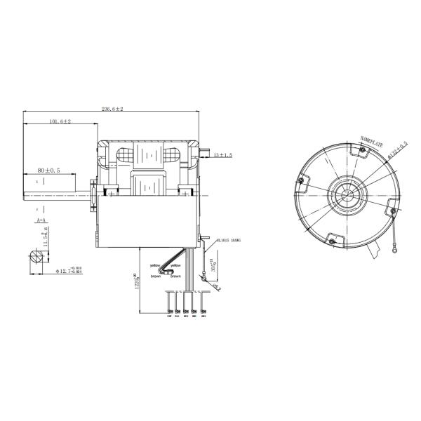 TrusTec AC Motor - 208-230V 60Hz 1/3Hp 1075RPM Конденсаторный вентилятор YDK-250-6A14